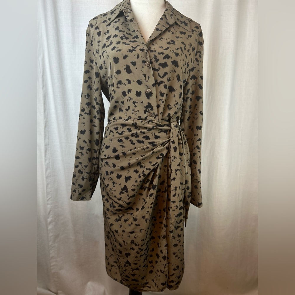 NEW DREW Savvy Printed Dress‎ In Taupe